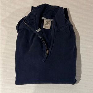 Size Med. Timberland Navy Blue Quarter Zip Sweater